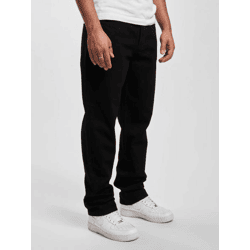 stylische DEF Herren Jeans Straight Fit Taschen gesteppt mit Baumwolle Schwarz