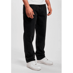 stylische DEF Herren Jeans Straight Fit Taschen gesteppt mit Baumwolle Schwarz