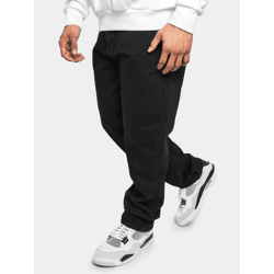 stylische Dropsize Herren Jeans Reißverschluss mit Baumwolle Schwarz