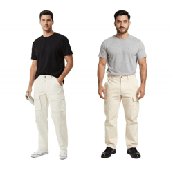 stylische Herren Cargo-Jeans Freizeit-Hose mit vielen Taschen 4 Pocket Style oder 2 Pocket Style Beige