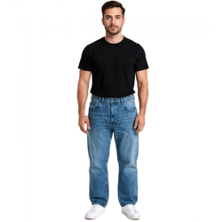 stylische Herren Jeans im Skater Fit-Stil Denim-Hose mit Reißverschluss BR-11000-203 Dunkel-Blau