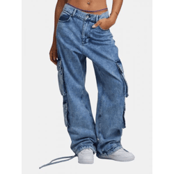 stylische PEQUS Damen Jeans mit Baumwolle Blau