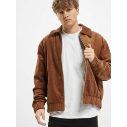 stylische Urban Classics Herren Jacke Reißverschluss Taschen 230 g/m² mit Baumwolle Braun