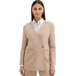 stylischer Damen Ausgeh-Blazer Herbst-Blazer Business-Blazer Baumwoll-Blazer 945078 Beige