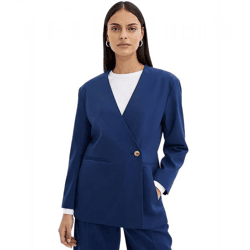 stylischer Damen Ausgeh-Blazer Herbst-Blazer Business-Blazer Baumwoll-Blazer 950940 Blau