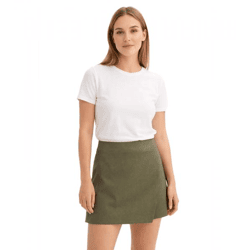 Stylish Women's Skirt-Pants Mini Skirt with Shorts in the Back 904949 Dark Olive