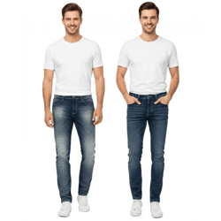 SUBLEVEL Herren Alltags-Jeans in Modern Straight-Fit Denim-Hose im 5-Pocket-Style Baumwoll-Hose H85006T61957 Blau