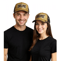 Sublime Unisex Trucker-Cap im Strohhut-Stil mit Logo-Stickerei stylische Baseball-Cap Fan-Artikel 8324SUB Beige/Braun