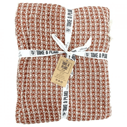 Take a Plaid 11 Rost aus recycelter Baumwolle 125 x 150 cm