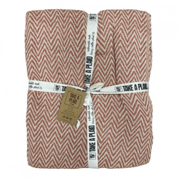 Take a Plaid 24 recycelte Baumwolle rostbraun 125 x 150 cm