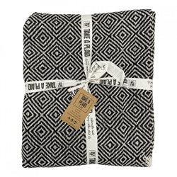 Take a Plaid 25 recycelte Baumwolle schwarz 125 x 150 cm