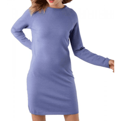 Tamaris Damen Midi-Kleid Sommer-Kleid modisches Langarm-Kleid 95920428 Blau