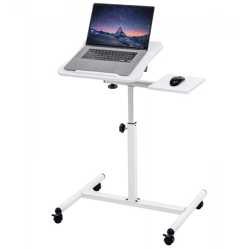 Tatkraft Bianca Laptop-Tisch höhenverstellbarer Arbeits-Tisch mit Mausablage Bett-Tisch 45x40cm 15708 Weiß