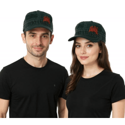 The Used Unisex Baumwoll-Cap im millitärischen Schnitt mit leicht gebogenen Schnitt Schwarz/Rot