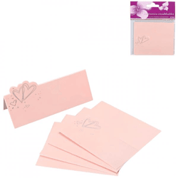 Table cards Heart pink 10 cm 5 pcs.