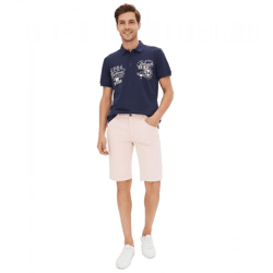 trendige Herren Bermuda Chino-Shorts Baumwoll-Bermuda kurze Hose Slim-Fit 943631 Alt-Rosa
