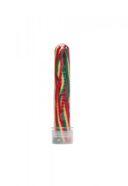 TubeLaces White Flat Shoelaces, Rasta