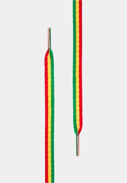 TubeLaces White Flat Shoelaces, Rasta