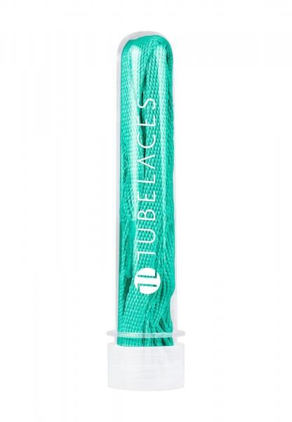 TubeLaces White Flat Shoelaces, Turquoise