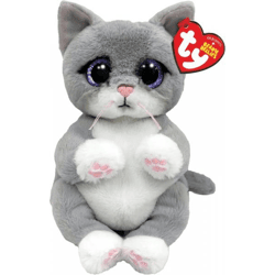 Ty 41055 - Morgan Grey Cat - Beanie Bellies - Plush Toy, 15 cm