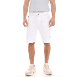 U.S. POLO ASSN. Abel Men's Chino Shorts, Sustainable Cotton Bermuda Shorts, Plus Size 157 59799 52940 401 White