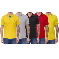 U.S. POLO ASSN. Herren Polo-Shirt Basic-Shirt Baumwoll-Shirt Kurzarm-Shirt in verschiedenen Farben