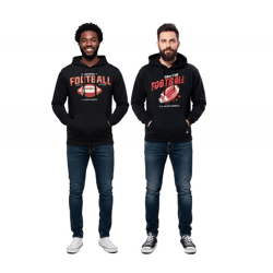 U.S. SPORT AMERICA Herren Hoodie mit Kapuze und Football-Motiv Baumwoll-Pullover Freizeit-Hoody in Schwarz oder Dunkelblau