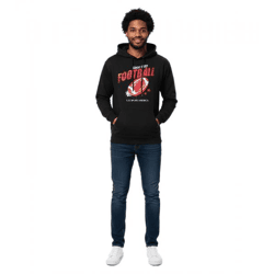 U.S. SPORT AMERICA Herren Hoodie mit Kapuze und großem Schriftzug Baumwoll-Hoodie Sommer-Pullover Freizeit-Hoodie Schwarz