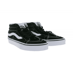 VANS SK-8 Mid Reissue Women's Genuine Leather Mid-Top Sneakers in an Old-School Design, Skater Shoes with Rubber Waffle Sole VN0A391F6BT Black/White