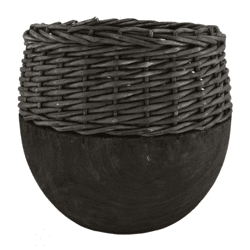 Vase Paulownia Holz schwarz 29 cm
