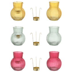Vase, Teelichthalter, 2in1, Rille, 3/s, ca.11x13cm