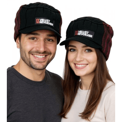Velvet Revolver Unisex Schirm-Beanie mit Schriftzug Beanie Freizeit-Mütze KC101466VLR Schwarz/Rot