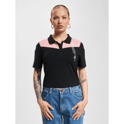 vielseitiges Dangerous DNGRS Damen Polo-Shirt Stretch 180 g/m² mit Baumwolle Schwarz/Rosa