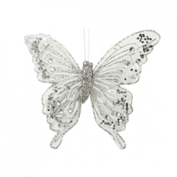 Butterfly on clip champagne colored 11 cm