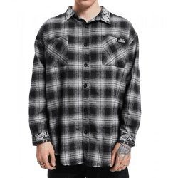 vsct Checked Flannel Individual Herren Karo-Hemd mit Paisley-Muster Holzfäller-Hemd 5643319 Schwarz/Weiß