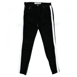 vsct Clubwear Stripe Herren Jeans mit seitlichen Streifen Denim-Hose D5642660 Schwarz/Weiß