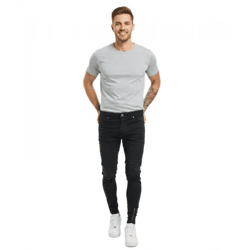 vsct Keanu Slim Fit-Jeans mit Reißverschluss am Beinabschluss, Schwarz, ausgewaschen