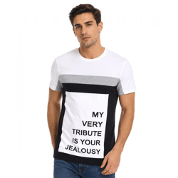 vsct My Tribute 1/2 Herren Baumwoll T-Shirt mit Statement-Print Rundhals-Shirt SS5641619 Weiß