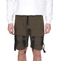 vsct Spencer Herren Bermuda-Shorts Beintaschen mit Zierschnallen kurze Cargo-Hose 5643273 Khaki