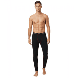 CINQUE Men's Warm Thermal Pants—Long Underpants with Cotton Leggings, Black/Red
