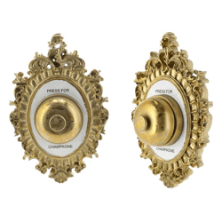 Wall decoration bell, gold, champagne, 22cmH