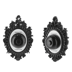 Wall decoration bell, black, champagne, 22cmH