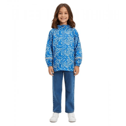 wasserdichte Kinder Regen-Jacke für Jungen und Mädchen Outdoor-Jacke mit Kapuze Schmetterlingsprint 961905 Blau