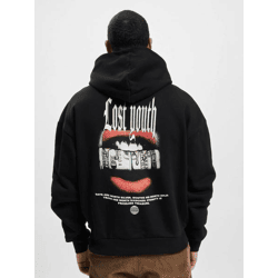 weicher Lost Youth Herren Hoodie große Kapuze Kapuze 460 g/m² mit Baumwolle Schwarz