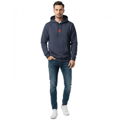 weicher ON THAT ASS Kean Hoodie Herren Baumwoll-Sweater mit Fleece-Innenfutter Navy-Blau