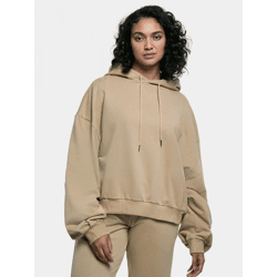 weicher Urban Classics Damen Hoodie Kordelzug Rippstrick 305 g/m² mit Baumwolle Beige