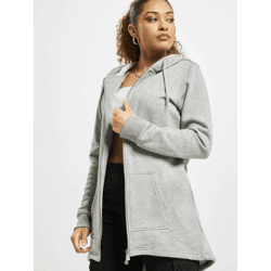 weicher URBAN CLASSICS Damen Hoodie Kordelzug Taschen 300 g/m² mit Baumwolle Grau