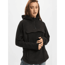weicher Urban Classics Damen Hoodie Reißverschluss Taschen 180 g/m² Schwarz