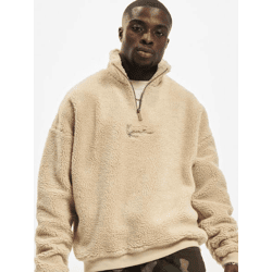 Soft Karl Kani Men's Sweatshirt with Zipper, 420 g/m², Beige