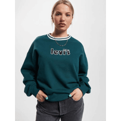 weiches LEVI´S Damen Sweatshirt Rippbündchen mit Baumwolle Petrol-Blau